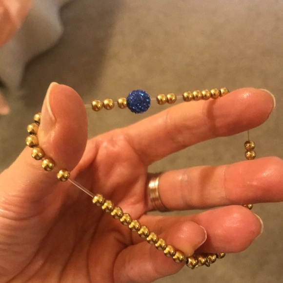 Rustic Cuff bracelet gold with blue gemstone - Picture 5 of 5